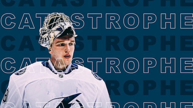 Photo d'Andrei Vasilevskiy sur fond bleu avec le libellé « Catastrophe ».