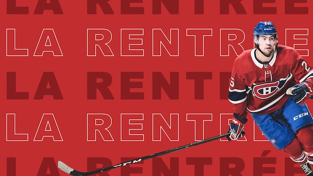 Ryan Poehling sur fond rouge avec libellé "La rentrée"