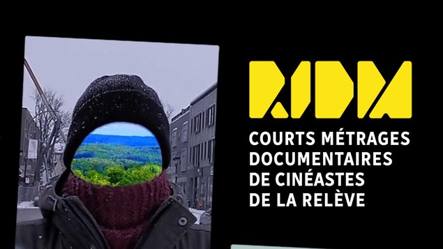 Une affiche montrant trois images de film et la mention RIDM: courts métrages documentaires de cinéastes de la relève. Une affiche montrant trois images de film et la mention RIDM: courts métrages documentaires de cinéastes de la relève.