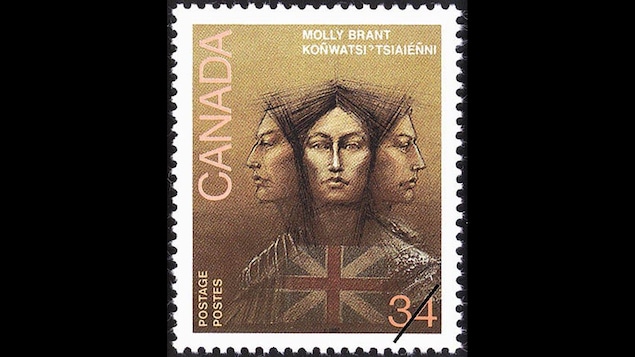 Molly Brant, représentée sur un timbre de Postes Canada