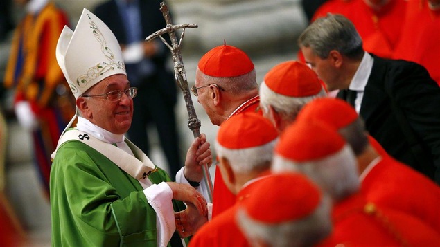 Le pape François lors de la messe d'ouverture du synode sur la famille