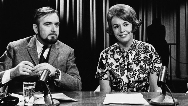 Jacques Languirand et Michelle Tisseyre lors de l'émission « Aujourd'hui », en 1964