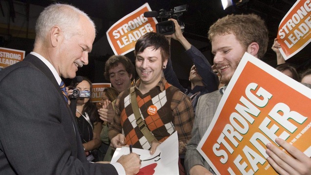 Jack Layton le soir des élections fédérales d'octobre 2008