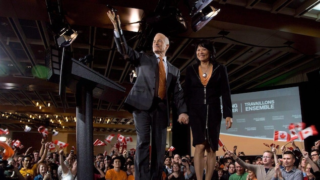 Jack Layton et Olivia Chow le soir du 2 mai 2011