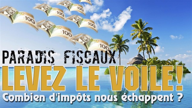 L'affiche de la campagne Paradis fiscaux : levez le voile!