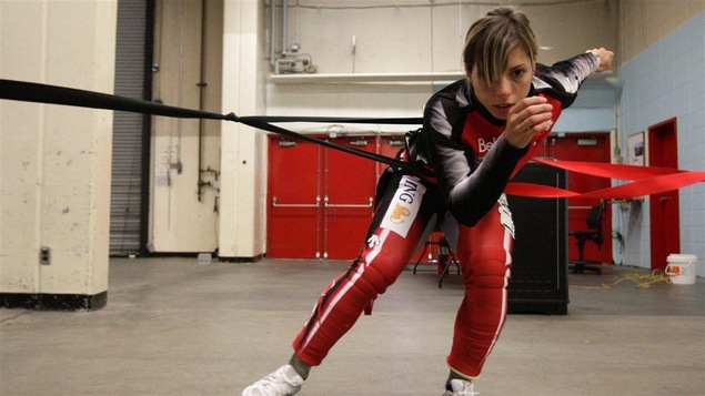 Anne Maltais s'entraîne en vue des sélections olympiques en 2009.