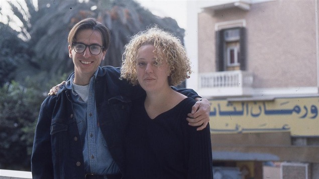 Philippe Falardeau, de la <i>Course</i> 92-93 et Karina Goma, de la <i>Course Europe-Asie</i> 90-91