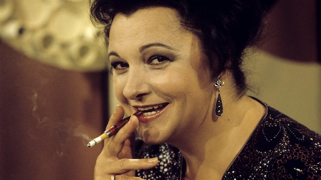 Lise Payette lors d'un tournage d'<i>Appelez-moi Lise</i> le 31 août 1973