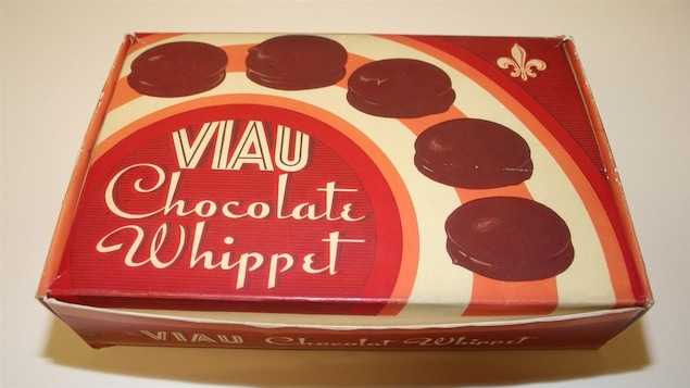 Boîte en carton pour les biscuits Whippet, vers 1945