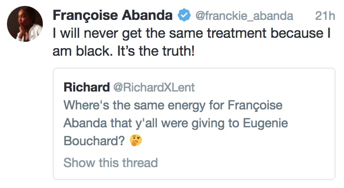 Françoise Abanda dénonce le racisme dont elle est victime. Françoise Abanda dénonce le racisme dont elle est victime.
