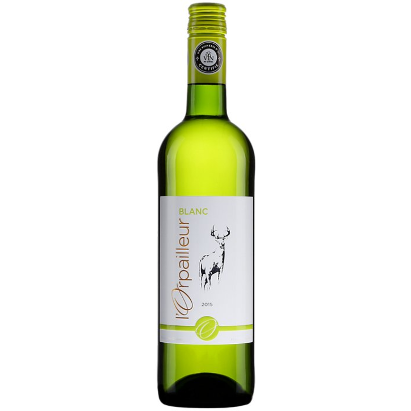 Bouteille de vin blanc L'Orpailleur 2018, 15,95 $. Bouteille de vin blanc L'Orpailleur 2018, 15,95 $.