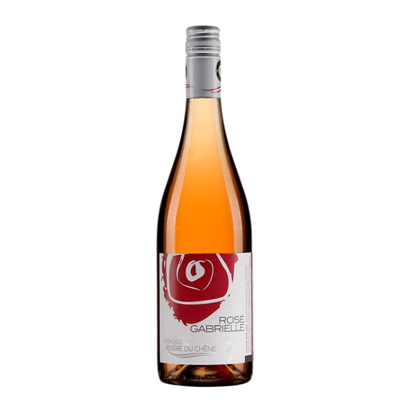 Bouteille de vin rosé Vignoble Rivière du Chêne Le Rosé Gabrielle 2018, 15,25$. Bouteille de vin rosé Vignoble Rivière du Chêne Le Rosé Gabrielle 2018, 15,25$.