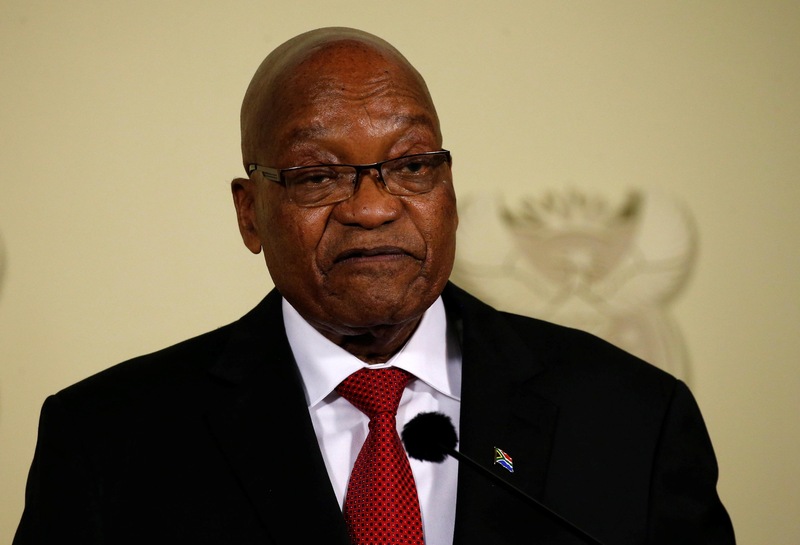 Jacob Zuma annonce sa démission à Pretoria, en Afrique du Sud, le 14 février 2018.