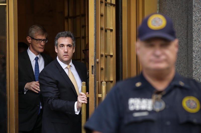 Michael Cohen, l'ancien avocat du président Donald Trump, sort du tribunal fédéral à New York, le 21 août 2018.