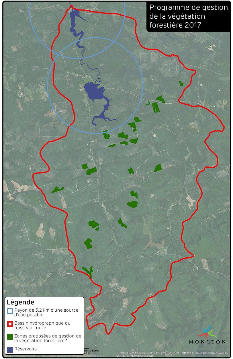 Carte démontrant la région du bassin hydrographique du ruisseau Turtle. Carte démontrant la région du bassin hydrographique du ruisseau Turtle.