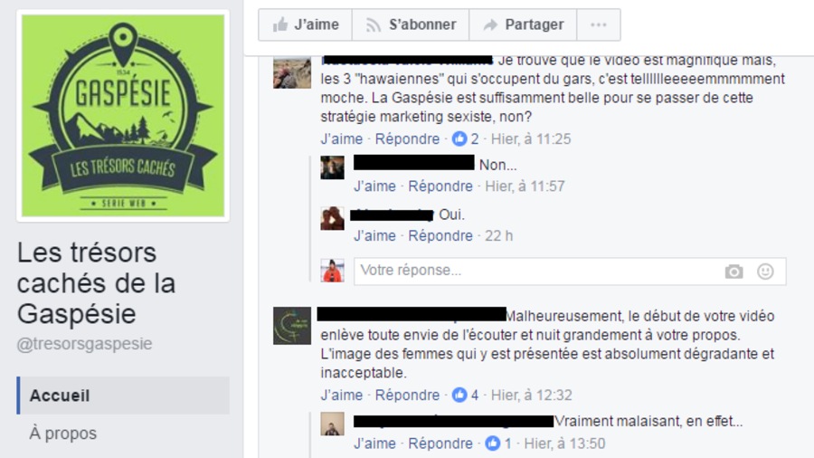 Des commentaires sur la page de l'émission Les trésors cachés de la Gaspésie Des commentaires sur la page de l'émission Les trésors cachés de la Gaspésie
