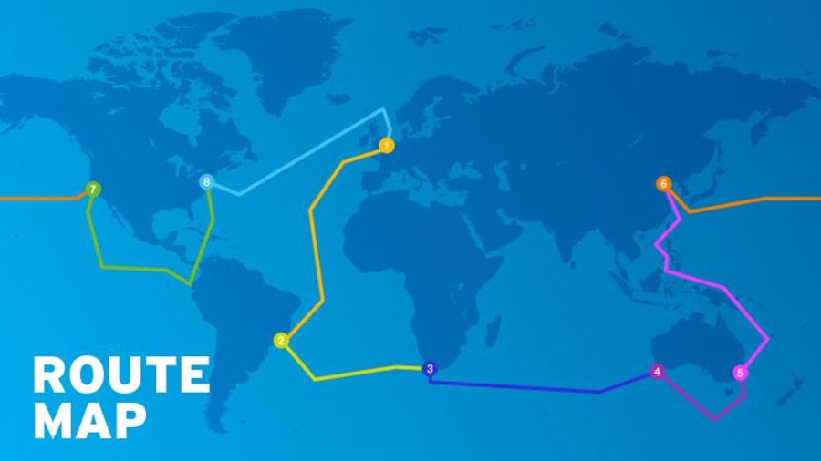 Parcours de la Clipper Round The World Yacht Race 2017-2018 Parcours de la Clipper Round The World Yacht Race 2017-2018