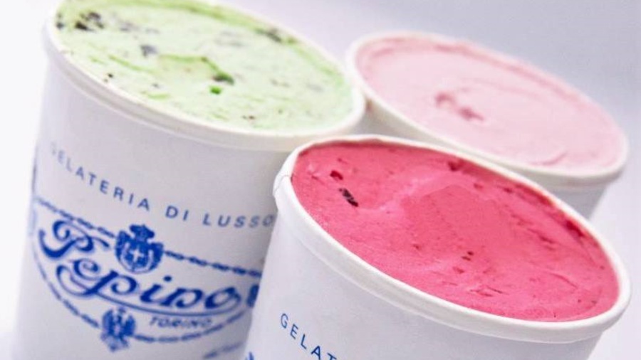 Des gelatos de la Gelateria Pepino, à Turin, en Italie. Des gelatos de la Gelateria Pepino, à Turin, en Italie.