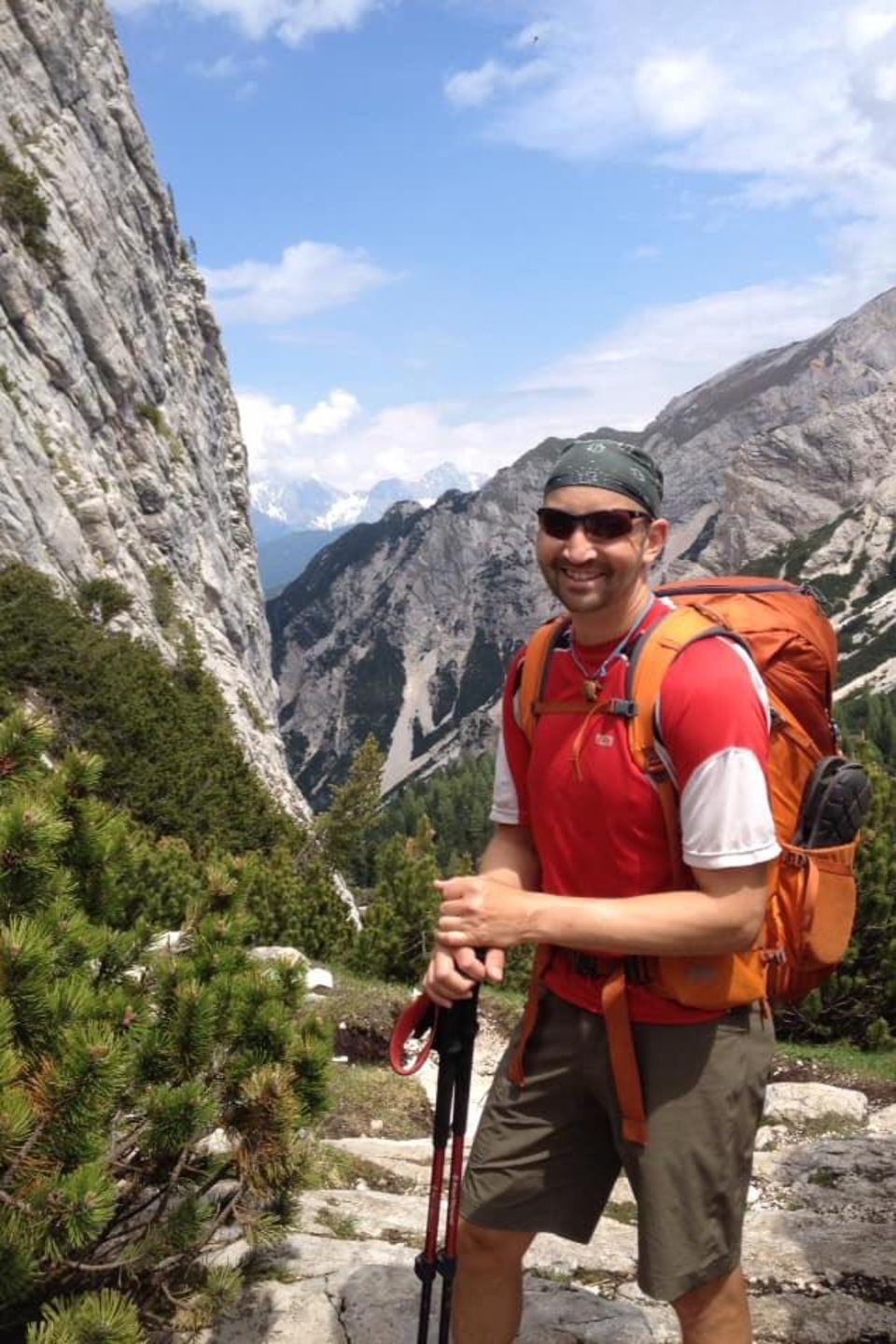 André Larouche dans les Dolomites, en Italie André Larouche dans les Dolomites, en Italie